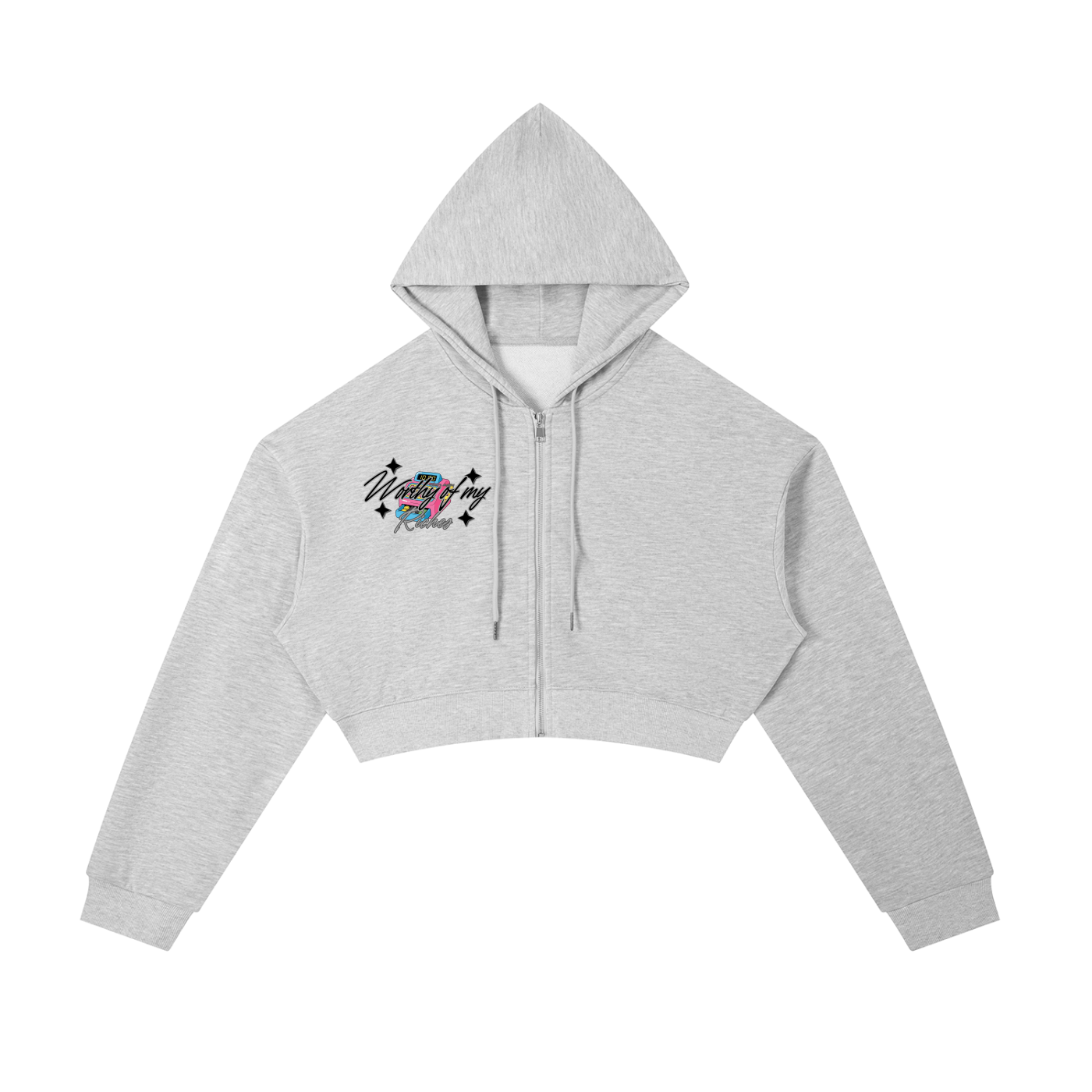 W.O.M.R Essential Cropped Zip-Up Hoodie