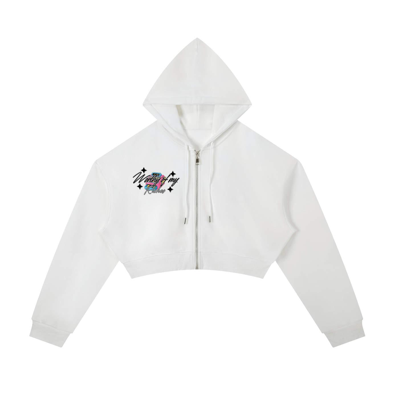 W.O.M.R Essential Cropped Zip-Up Hoodie