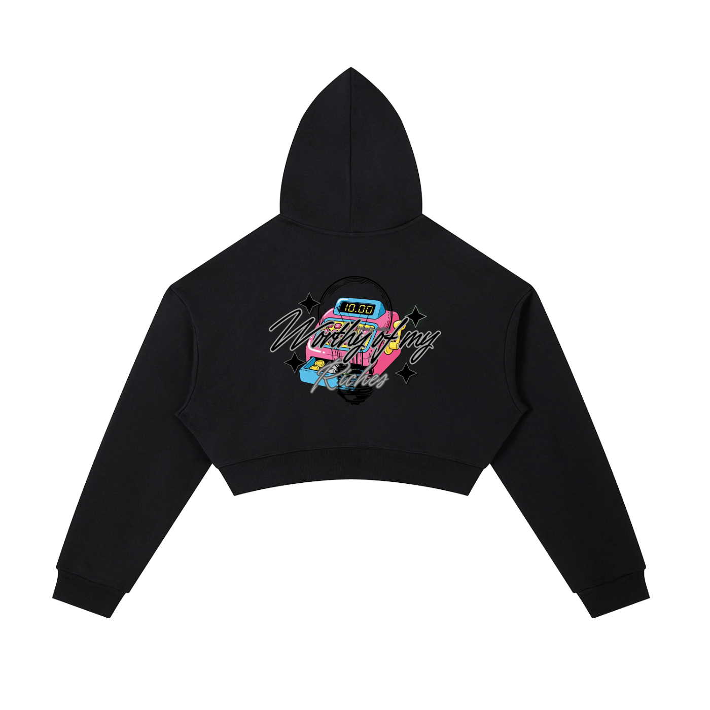 W.O.M.R Essential Cropped Zip-Up Hoodie