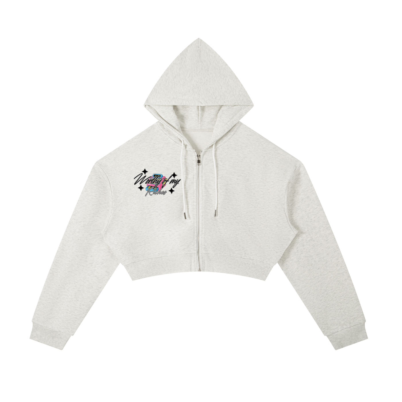 W.O.M.R Essential Cropped Zip-Up Hoodie