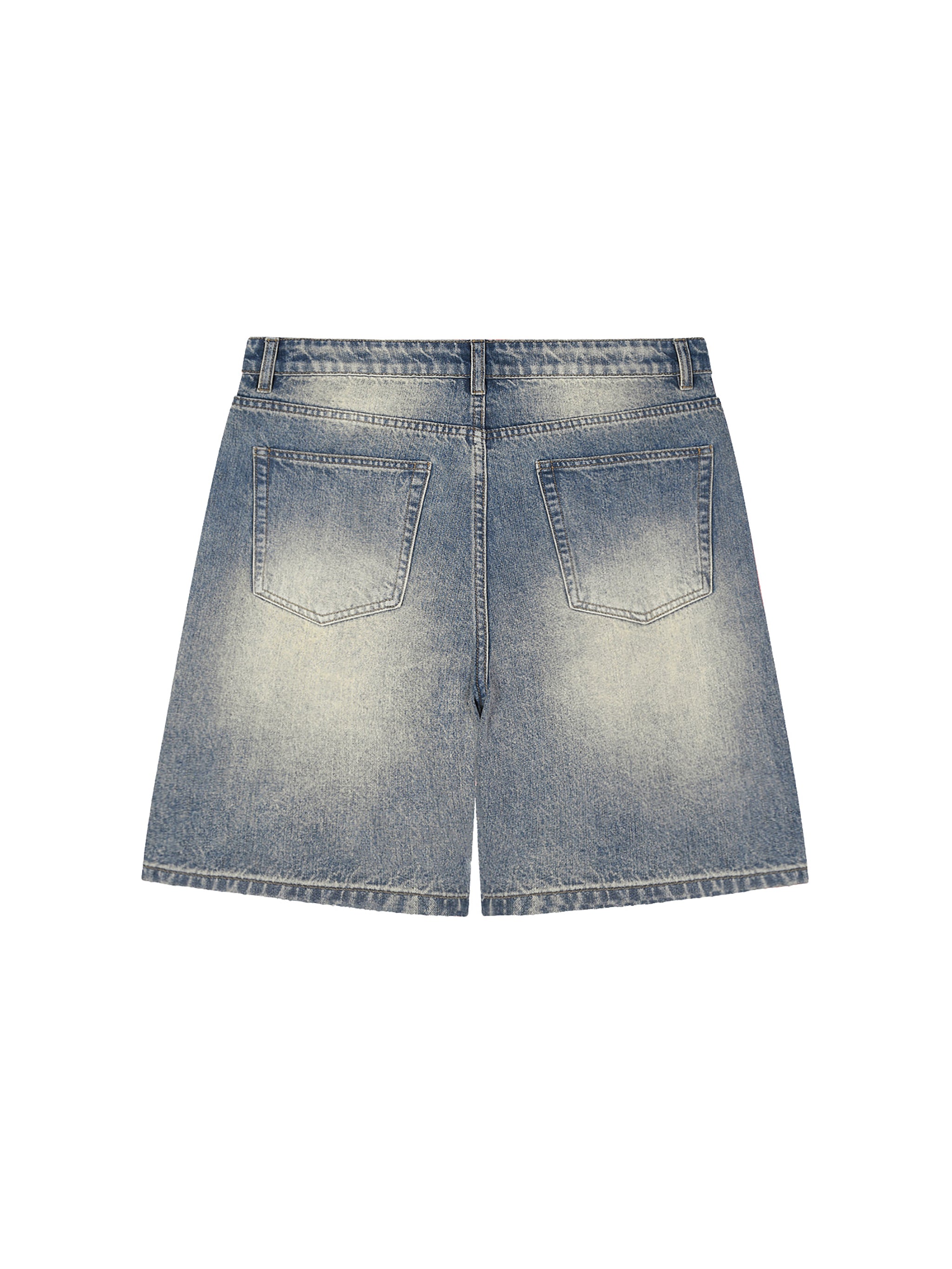 Faded Distressed Baggy Denim Shorts